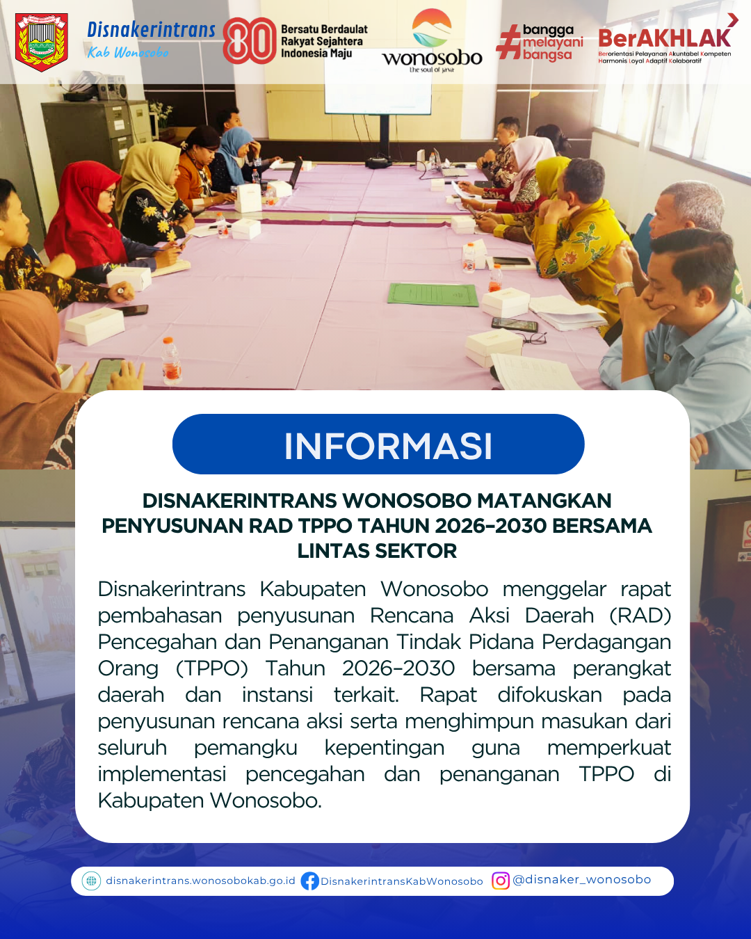 Disnakerintrans Wonosobo Matangkan Penyusunan RAD TPPO Tahun 2026–2030 Bersama Lintas Sektor