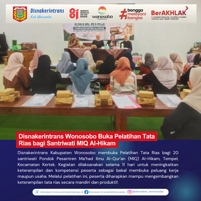 Disnakerintrans Wonosobo Buka Pelatihan Tata Rias bagi Santriwati MIQ Al-Hikam