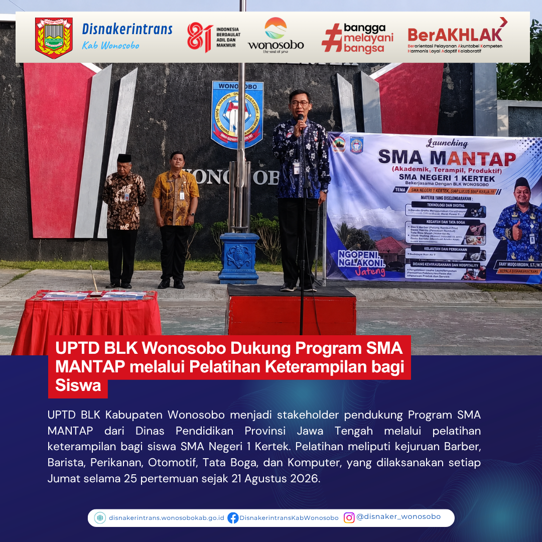 UPTD BLK Wonosobo Dukung Program SMA MANTAP melalui Pelatihan Keterampilan bagi Siswa